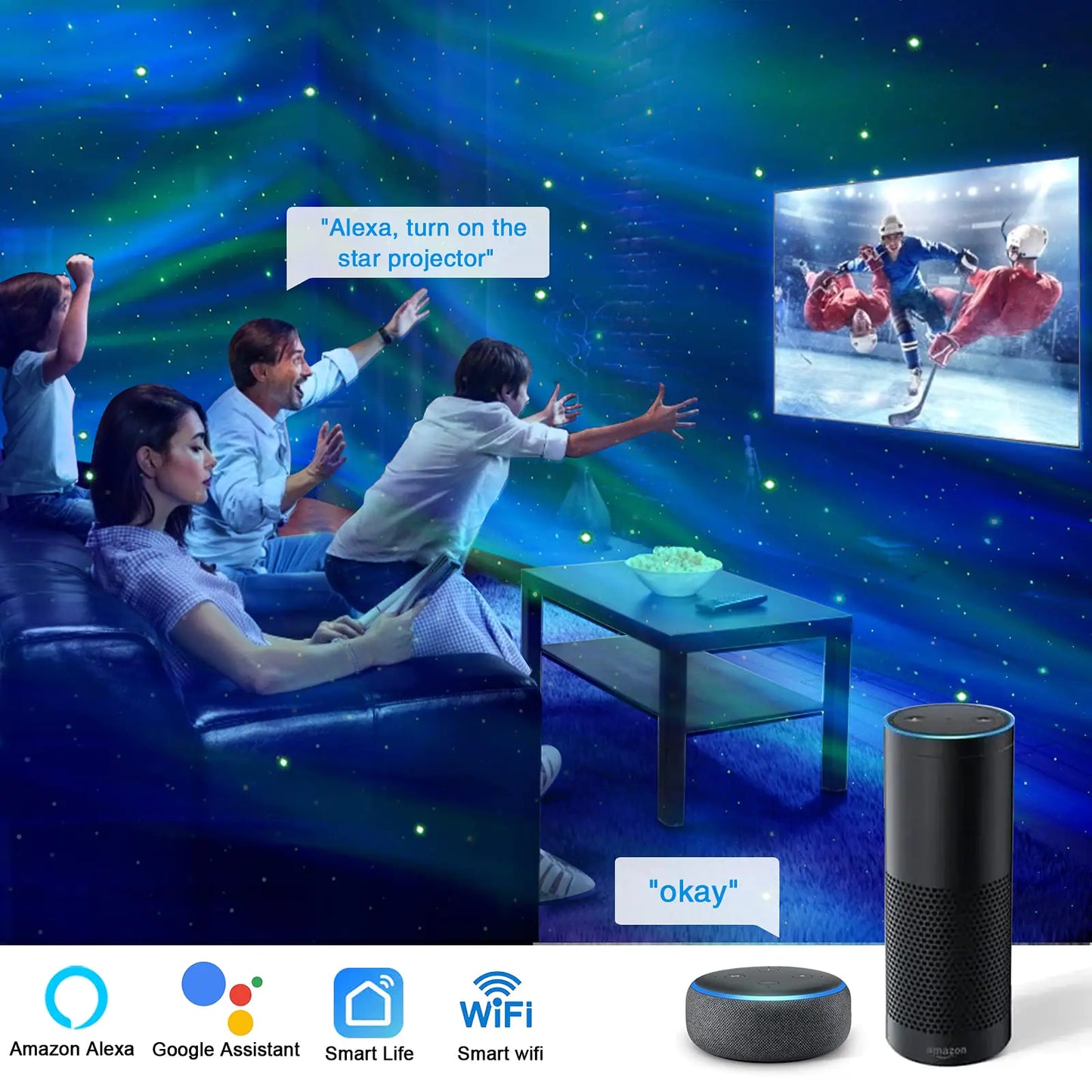 Aurora Galaxy Prosjektor med bluetooth