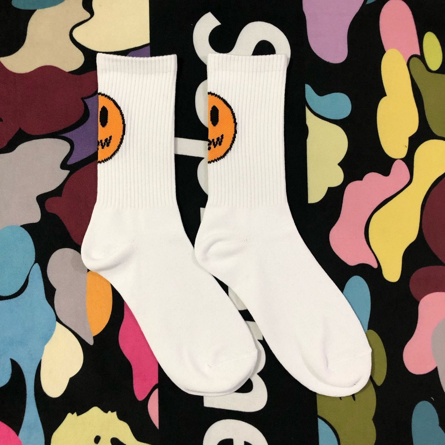 Smiley Face Socks, Athletic Socks, Couple Socks