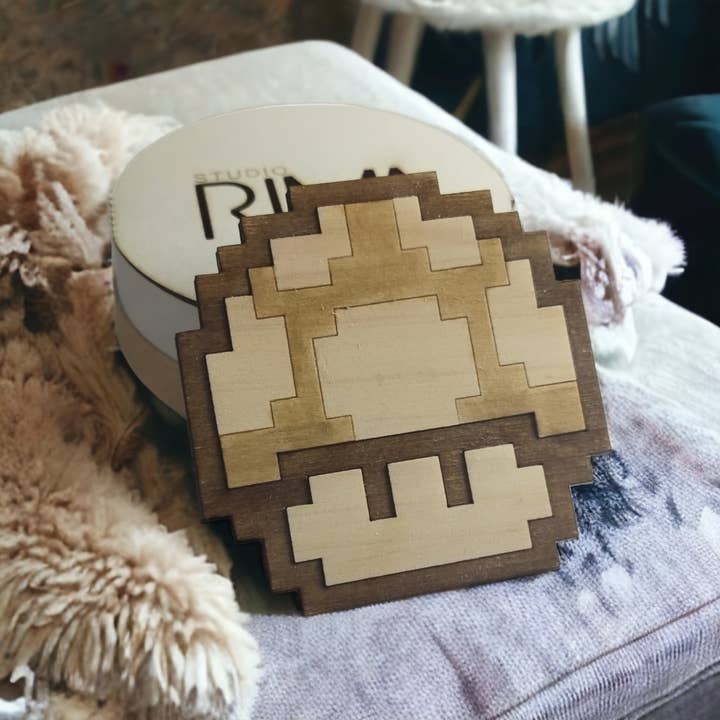 Glassbrikker i tre – Super Mario Pixels – 6 stk. – detalj 4