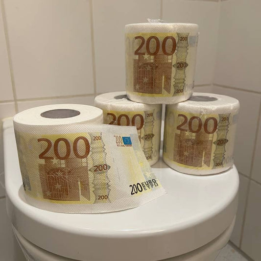 Toalettpapir med 200-eurosedler fra Mad Monkey GmbH