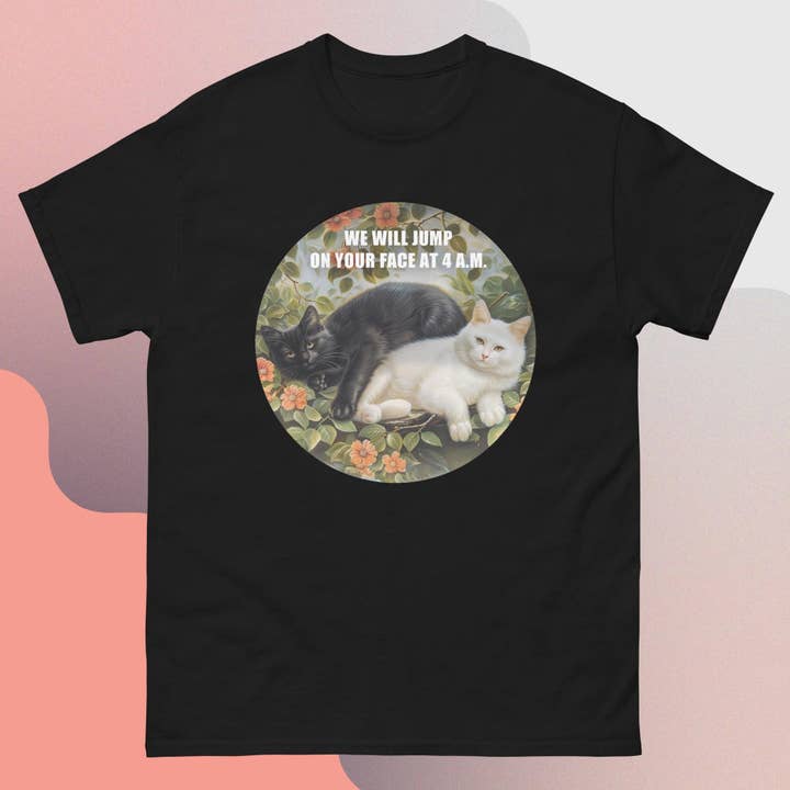 T-skjorte – Cats at 4 A.M. – til dame og herre