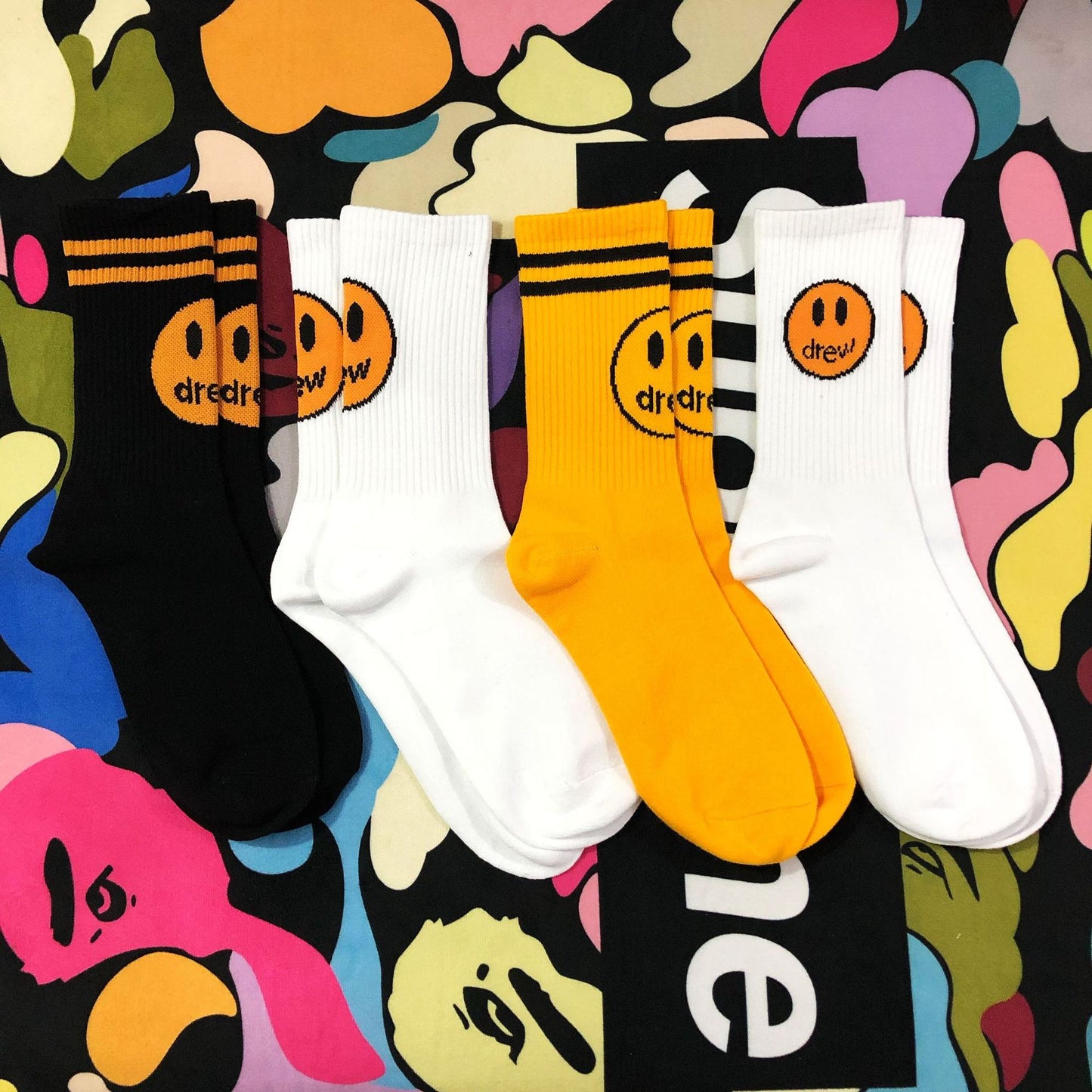 Smiley Face Socks, Athletic Socks, Couple Socks