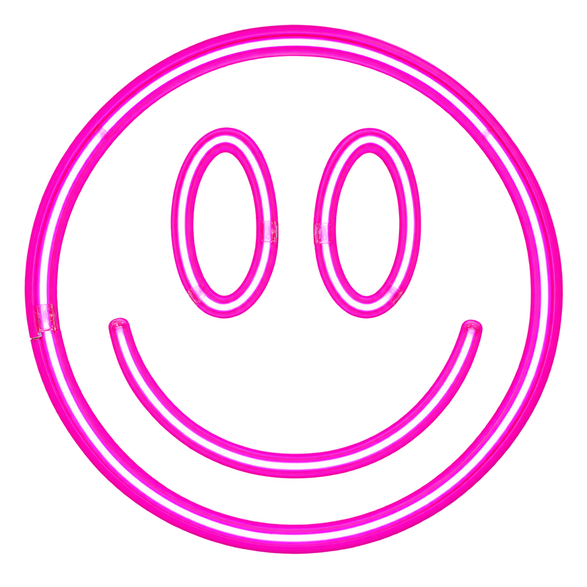 Smiley – rosa USB-lampe med smilemotiv, uten bakgrunn